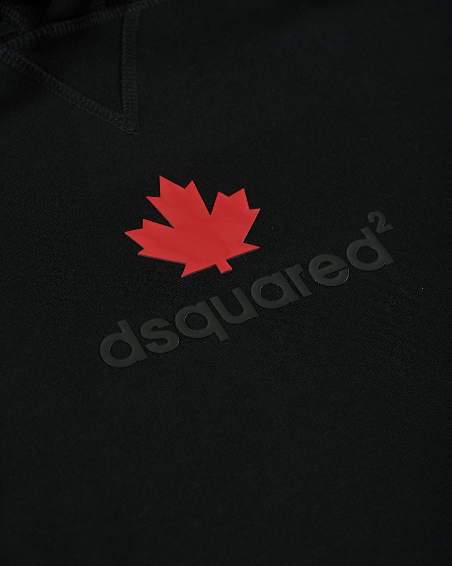 Men | Sweaters & Knitwear | Dsquared2 | Mini D2 Leaf Hoodie Black