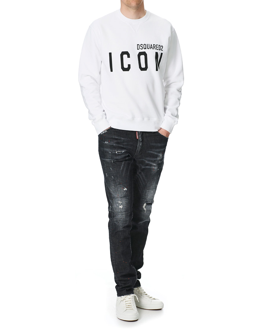 Men | Sweaters & Knitwear | Dsquared2 | Icon Logo Sweatshirt White