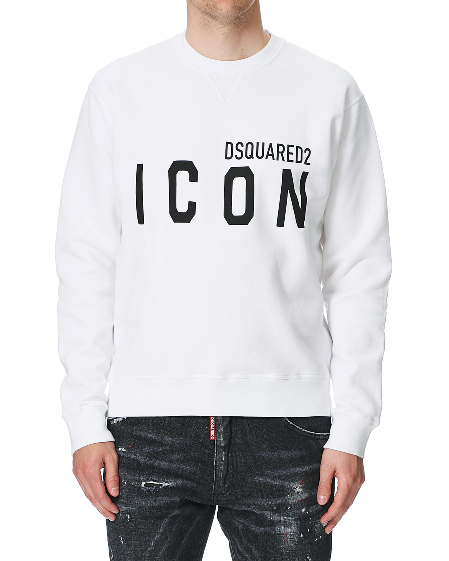 Men | Sweaters & Knitwear | Dsquared2 | Icon Logo Sweatshirt White