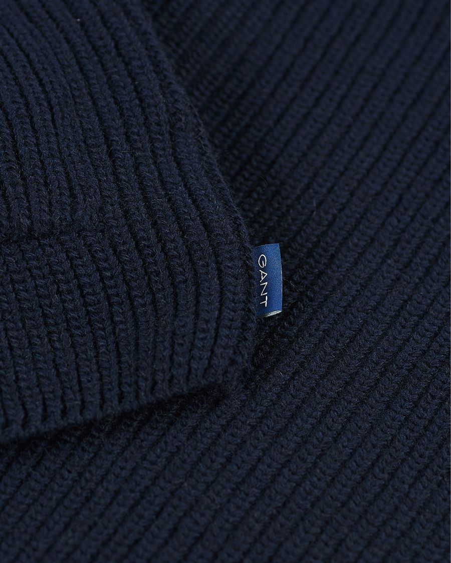 Men | Sweaters & Knitwear | GANT | Mohair Blend Shawl Cardigan Evening Blue