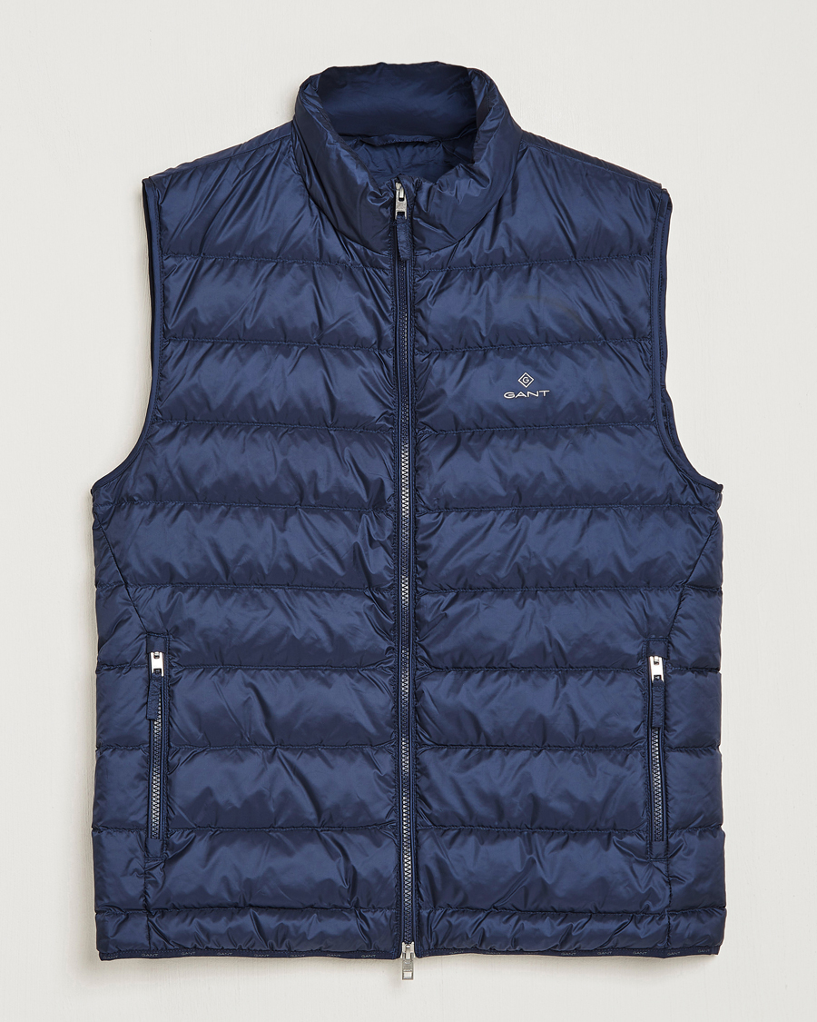 Men | Gilets | Gant | The Light Down Gilet Evening Blue