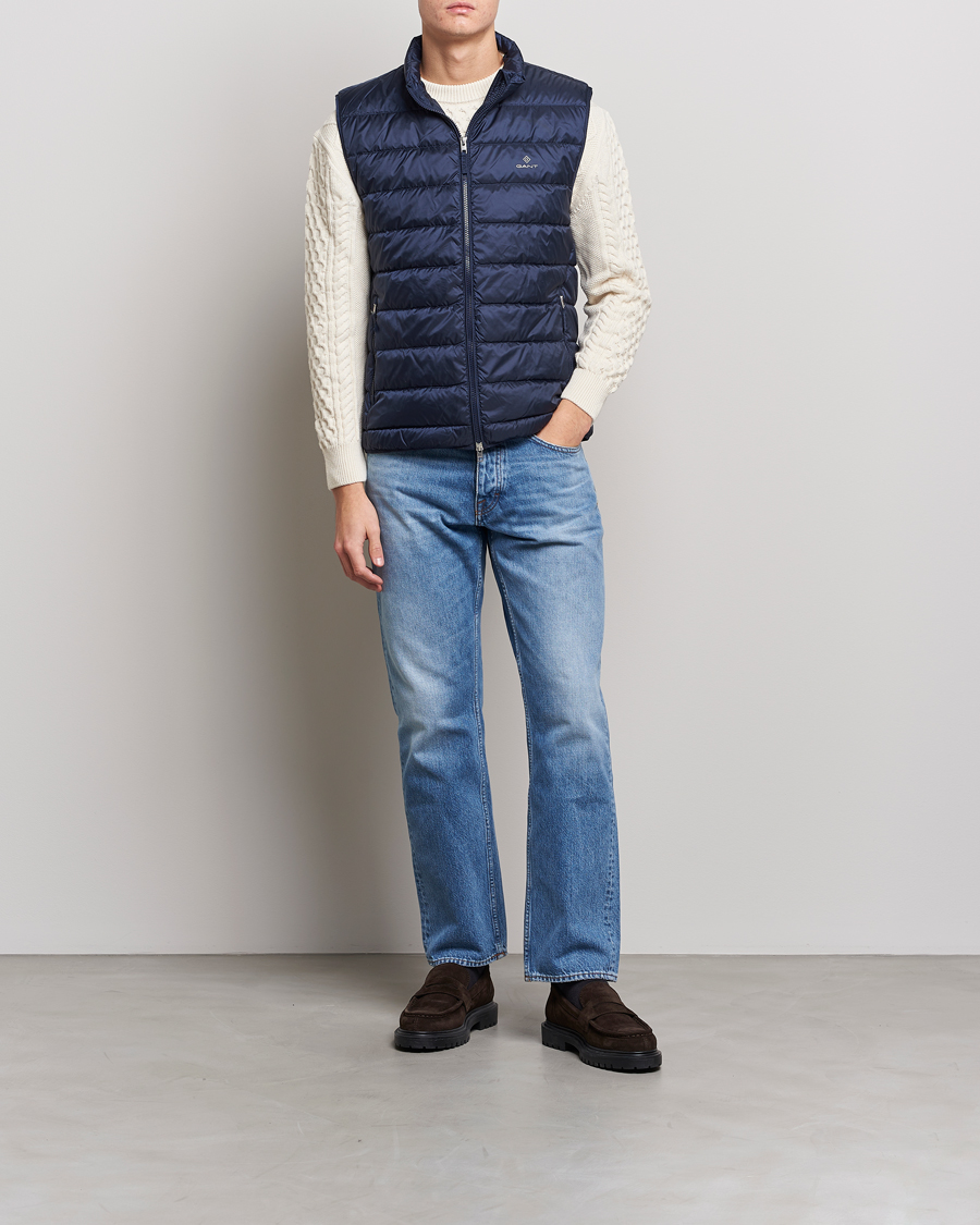 Men | Gilets | Gant | The Light Down Gilet Evening Blue