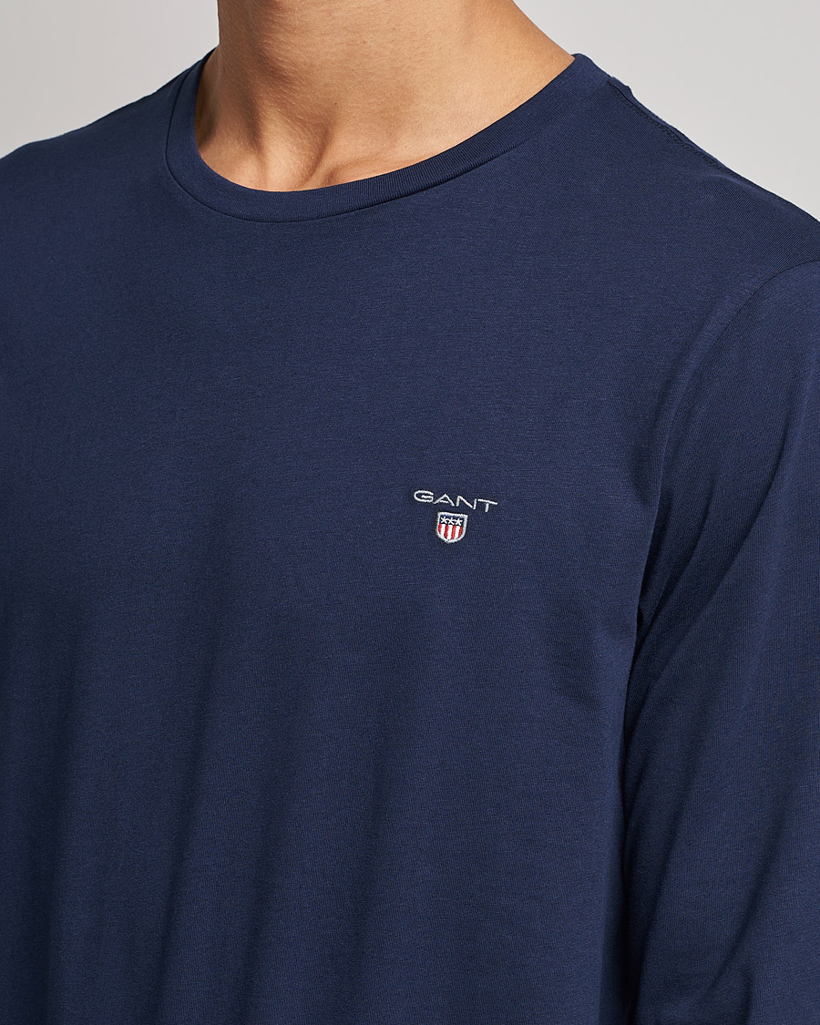 Men | T-Shirts | GANT | The Original Long Sleeve T-shirt Evening Blue
