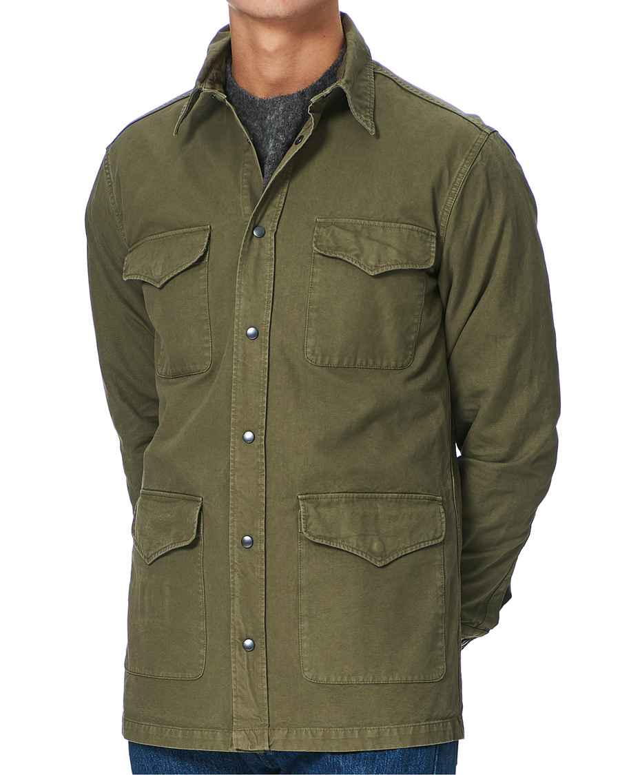 Men | Shirts | Aspesi | Hercules Cotton Overshirt Light Military