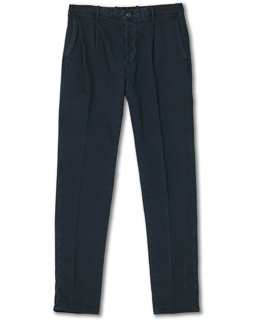 Men | Trousers | Incotex | Slim Fit Cotton Satin Sweatpants Midnight