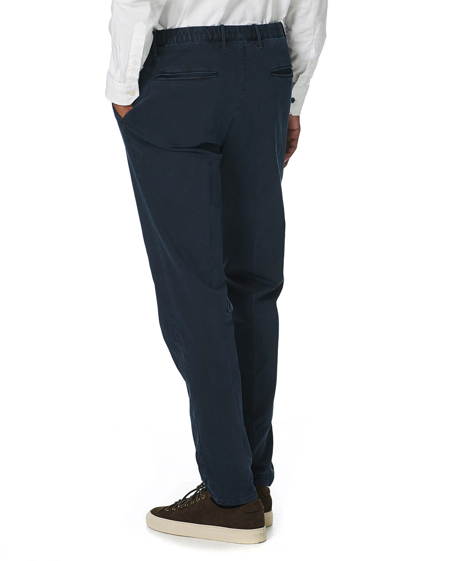 Men | Trousers | Incotex | Slim Fit Cotton Satin Sweatpants Midnight