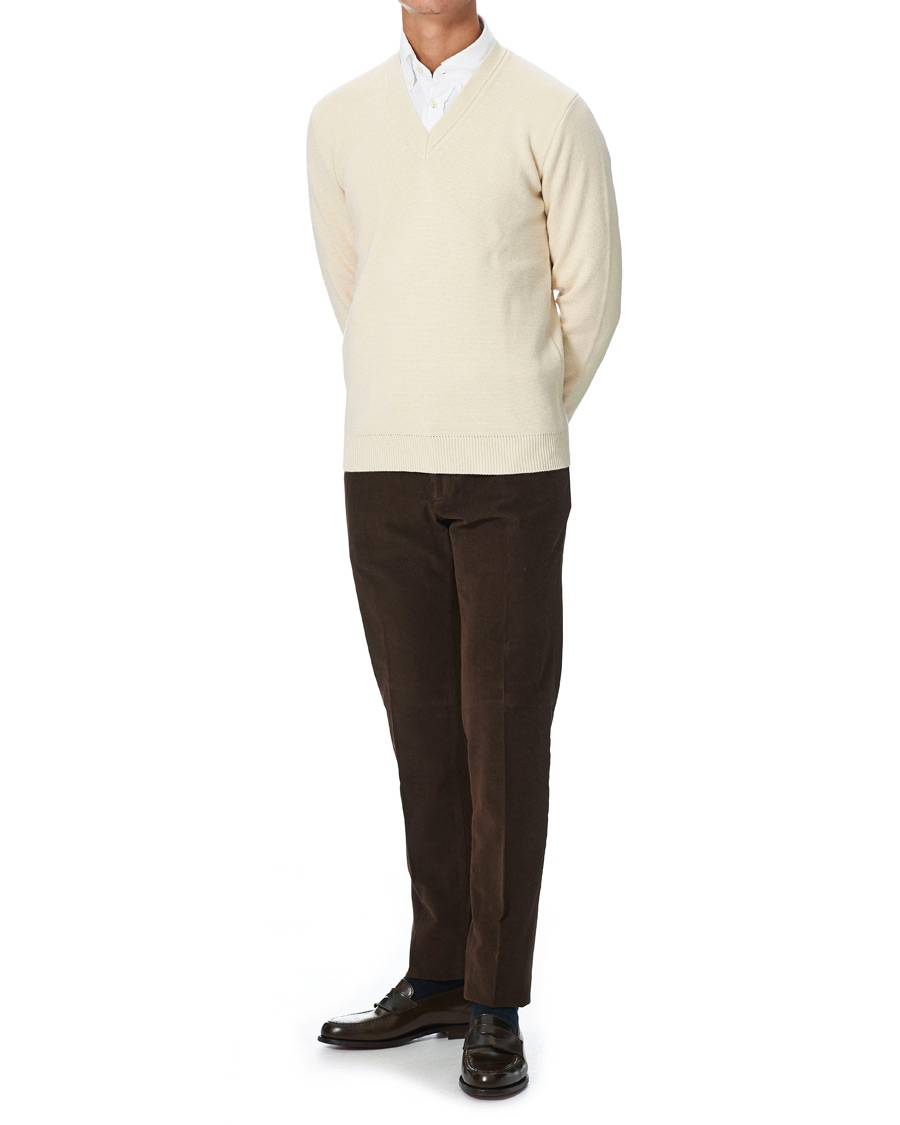Men | Trousers | Incotex | Slim Fit Corduroy Trousers Dark Brown