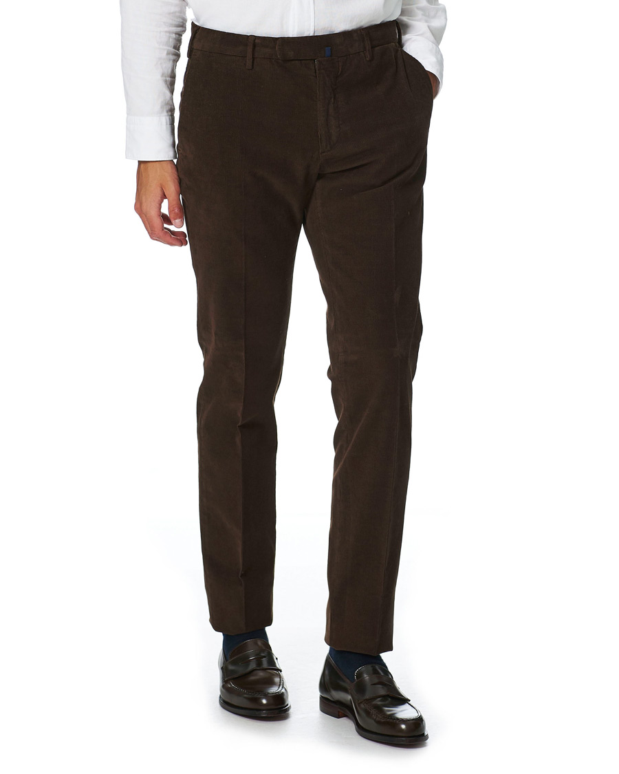 Men | Trousers | Incotex | Slim Fit Corduroy Trousers Dark Brown