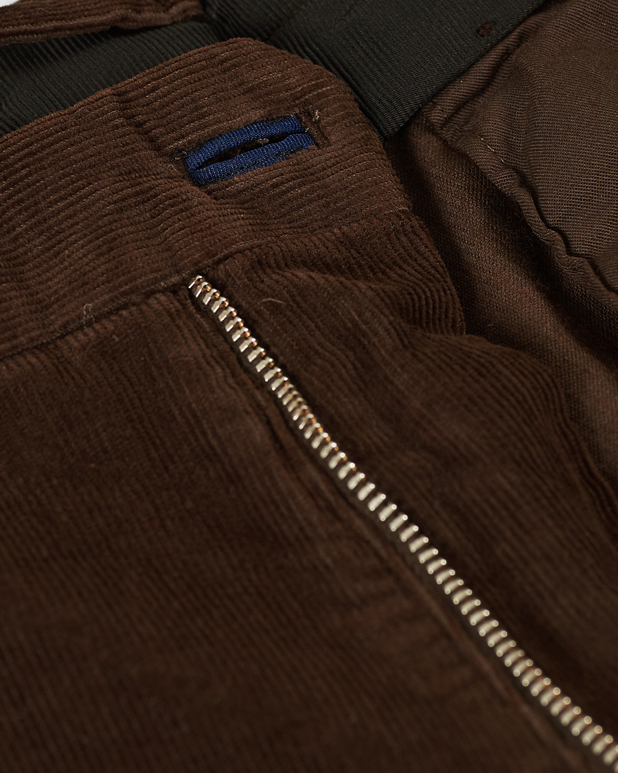 Men | Trousers | Incotex | Slim Fit Corduroy Trousers Dark Brown