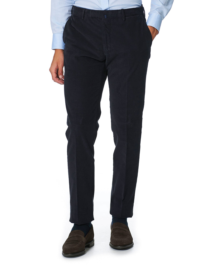 Men | Trousers | Incotex | Slim Fit Corduroy Trousers Navy