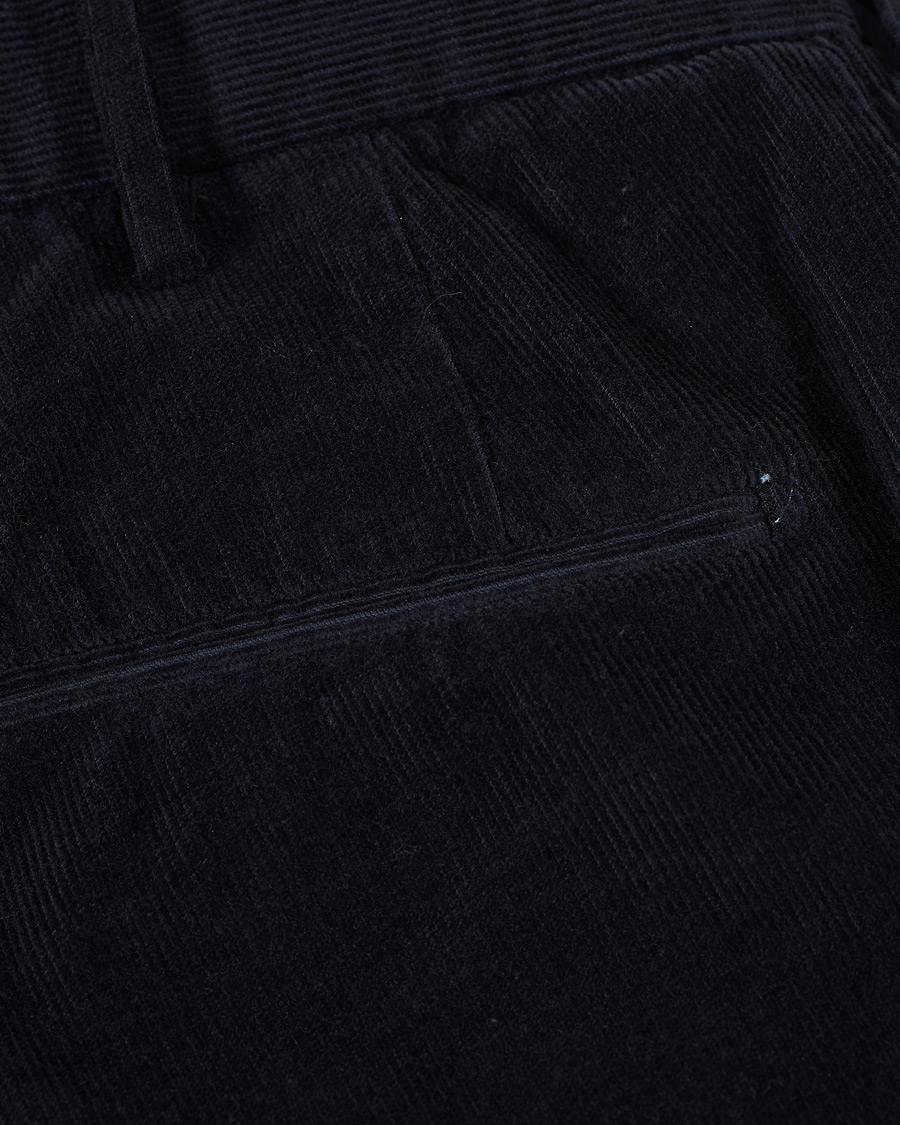 Men | Trousers | Incotex | Slim Fit Corduroy Trousers Navy