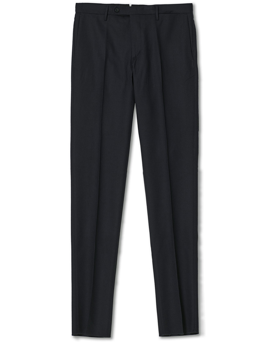 Men | Trousers | Incotex | Slim Fit Washable Flannel Trousers Navy