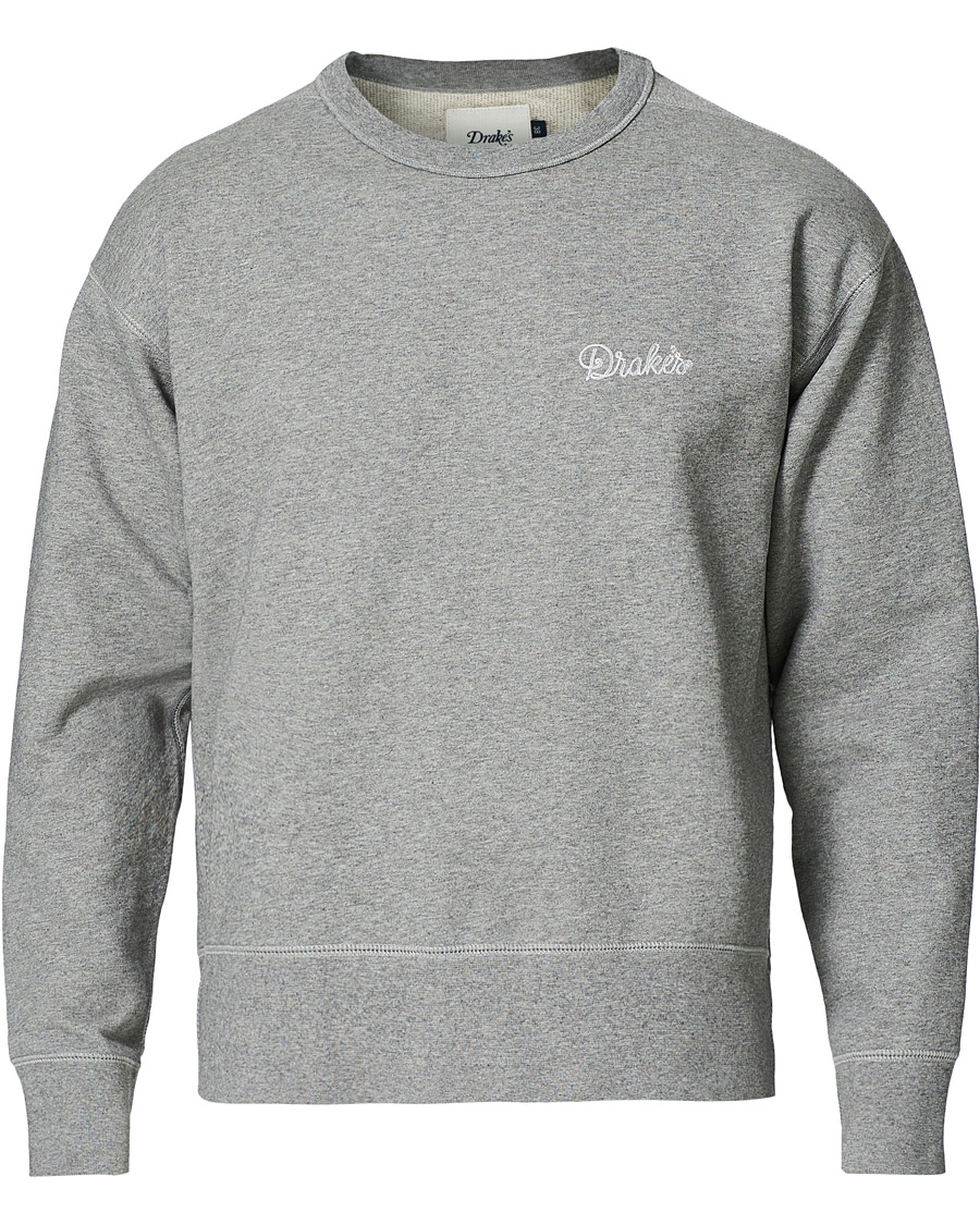 Men | Sweaters & Knitwear | Drake's | Sweatshirt Solid Grey Melange