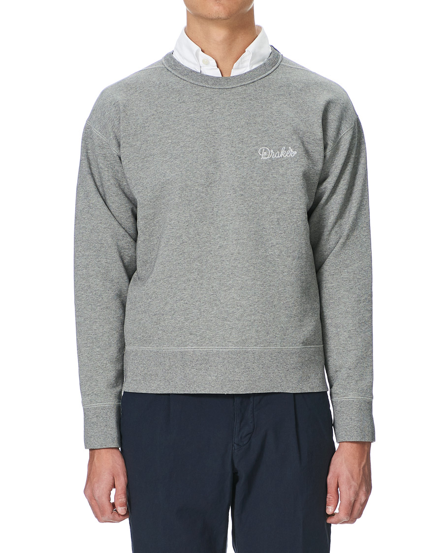 Men | Sweaters & Knitwear | Drake's | Sweatshirt Solid Grey Melange
