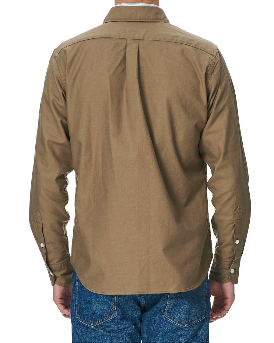 Men | Shirts | Drake's | Two Pocket Cotton Work Shirt Khaki