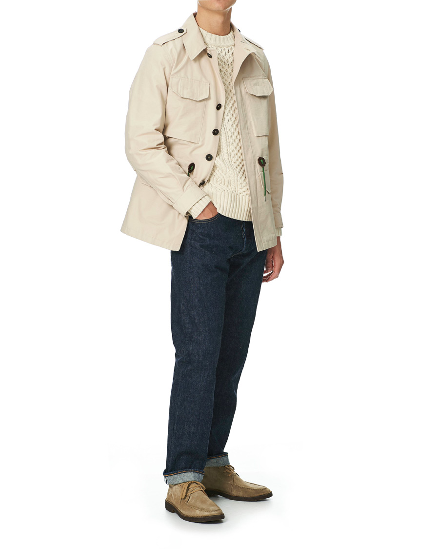 Men | Coats & Jackets | Drake's | Cotton/Nylon Sport Jacket Ecru