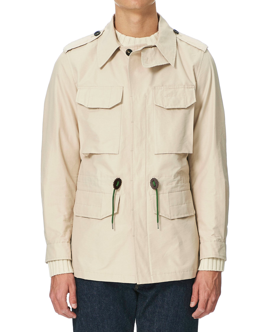 Men | Coats & Jackets | Drake's | Cotton/Nylon Sport Jacket Ecru