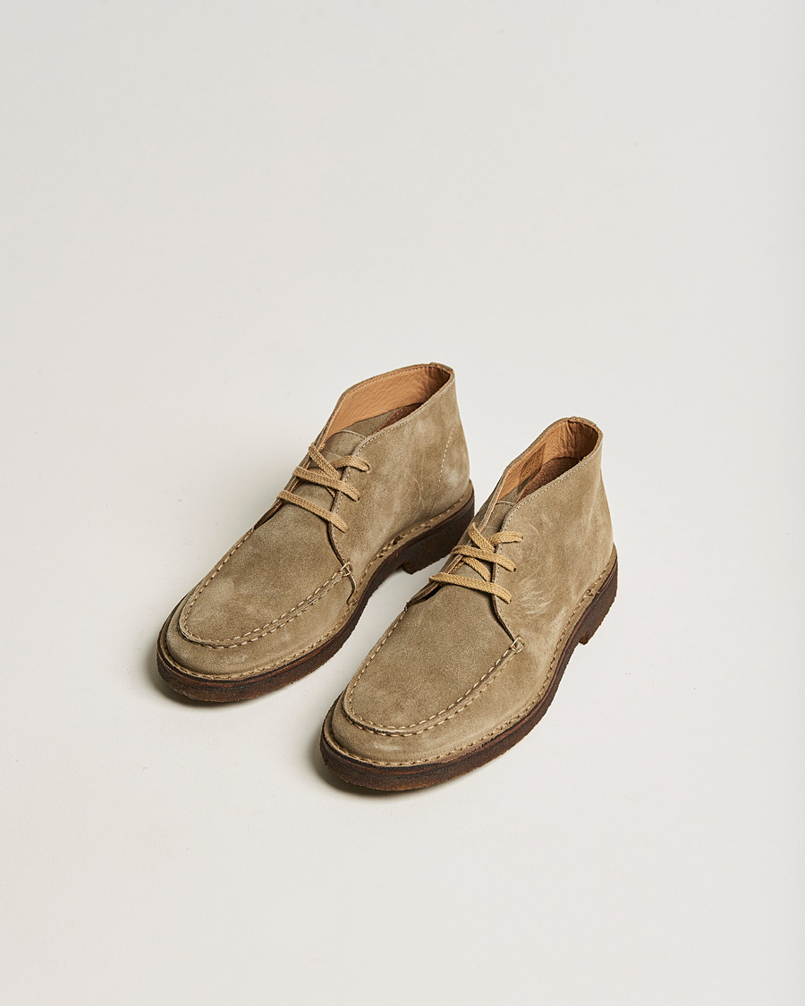 Men | Boots | Drake's | Crosby Moc-Toe Suede Chukka Boots Sand