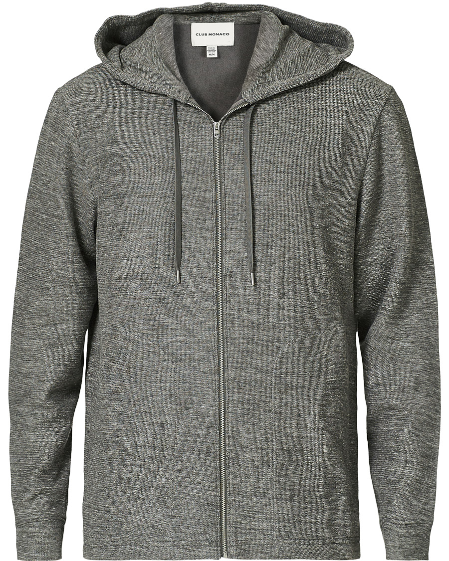 Men | Sweaters & Knitwear | Club Monaco | Zip Linen Hoodie Heather Grey