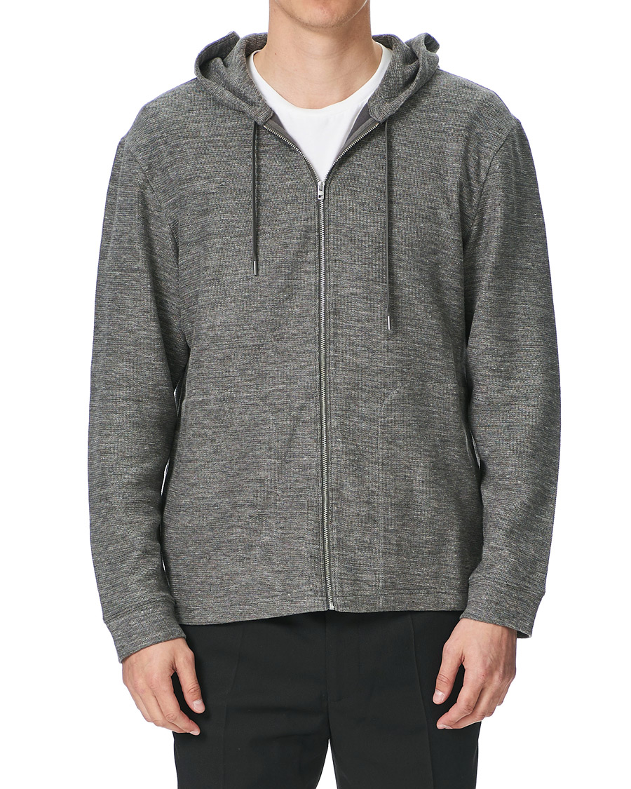 Men | Sweaters & Knitwear | Club Monaco | Zip Linen Hoodie Heather Grey