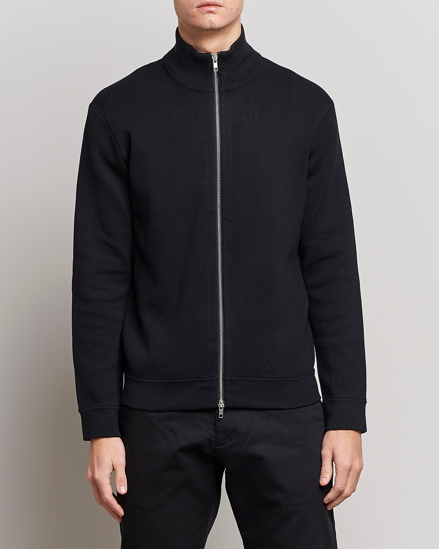 Men | Sweaters & Knitwear | NN07 | Luis Knitted Full-Zip Sweater Black