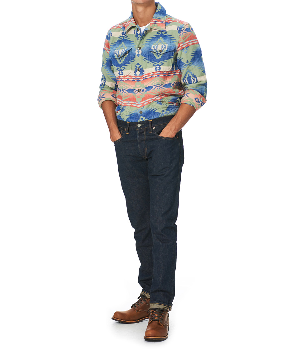 Men | Shirts | RRL | Brown Bear Shirt Jacket Sage/Blue