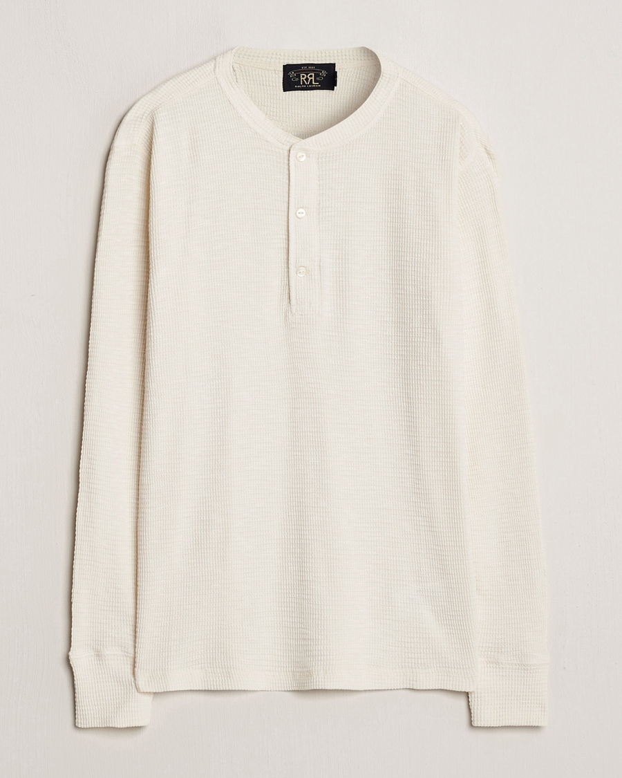 Men | T-Shirts | RRL | Long Sleeve Henley Paper White