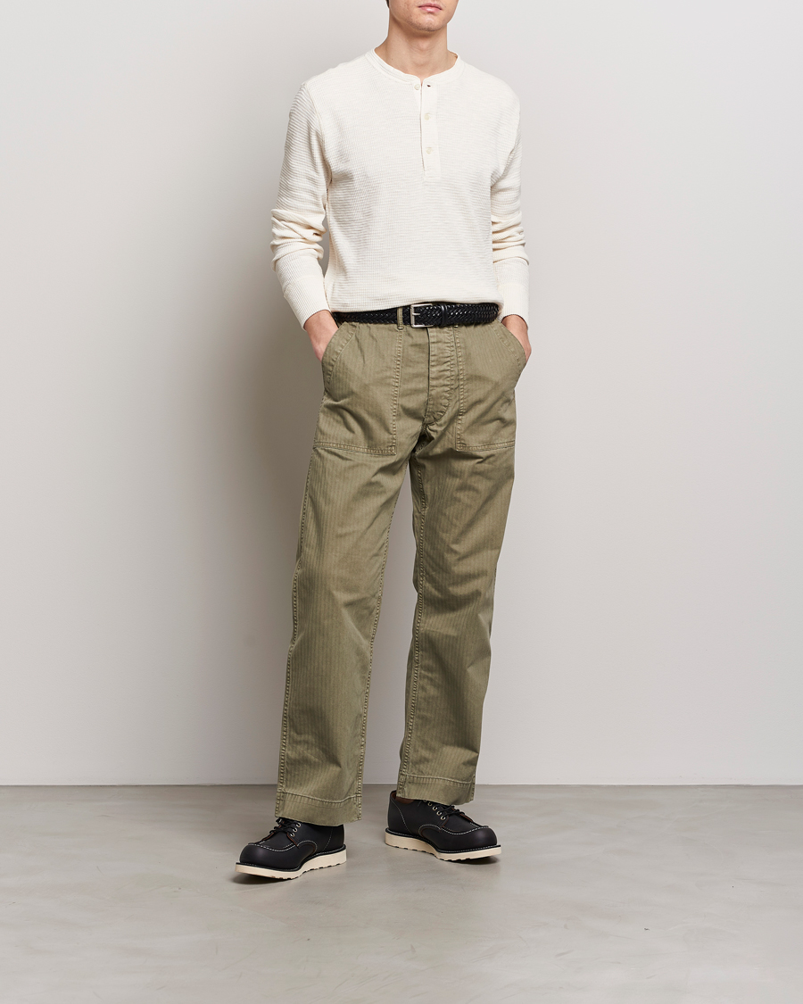Men | T-Shirts | RRL | Long Sleeve Henley Paper White
