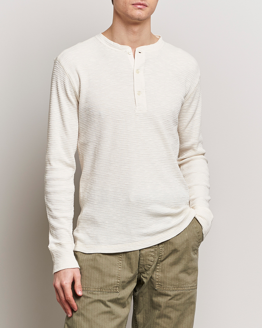 Men | T-Shirts | RRL | Long Sleeve Henley Paper White