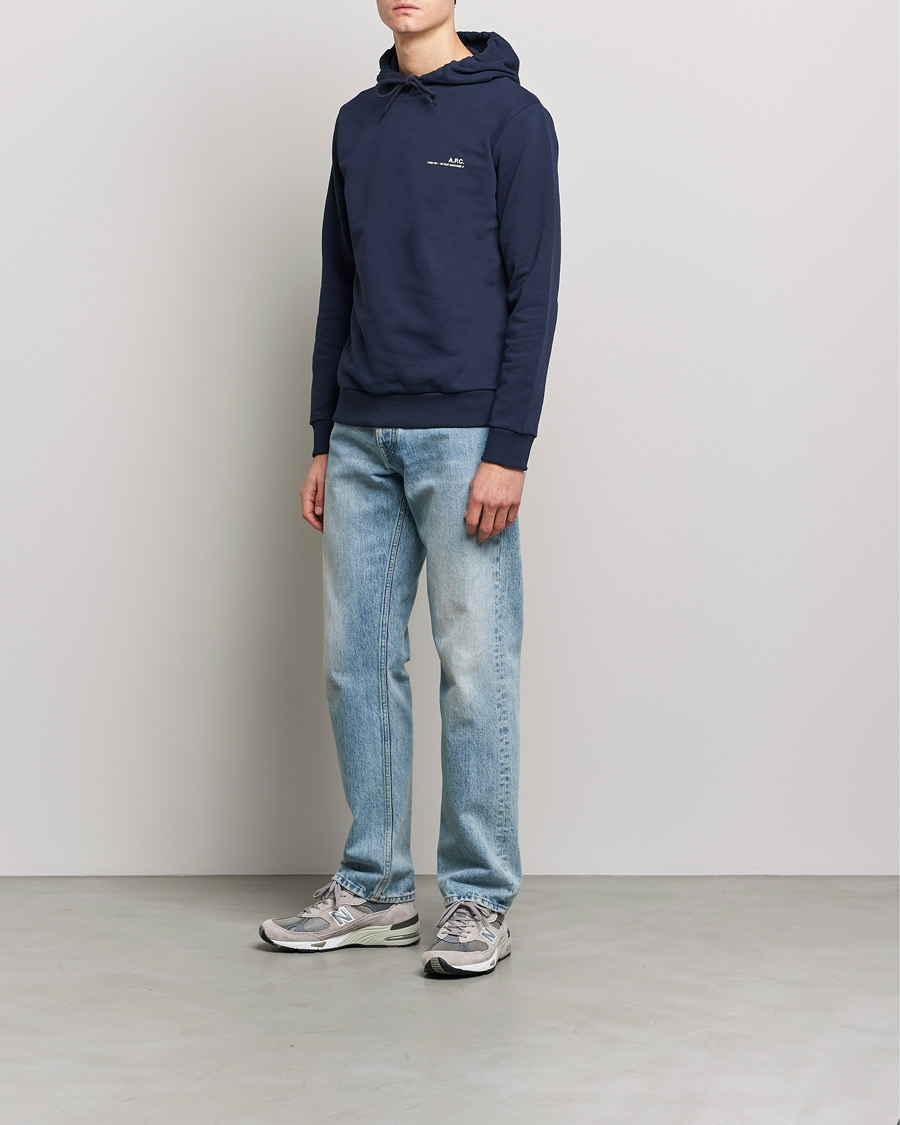 Men | Sweaters & Knitwear | A.P.C. | Item Hoodie Navy