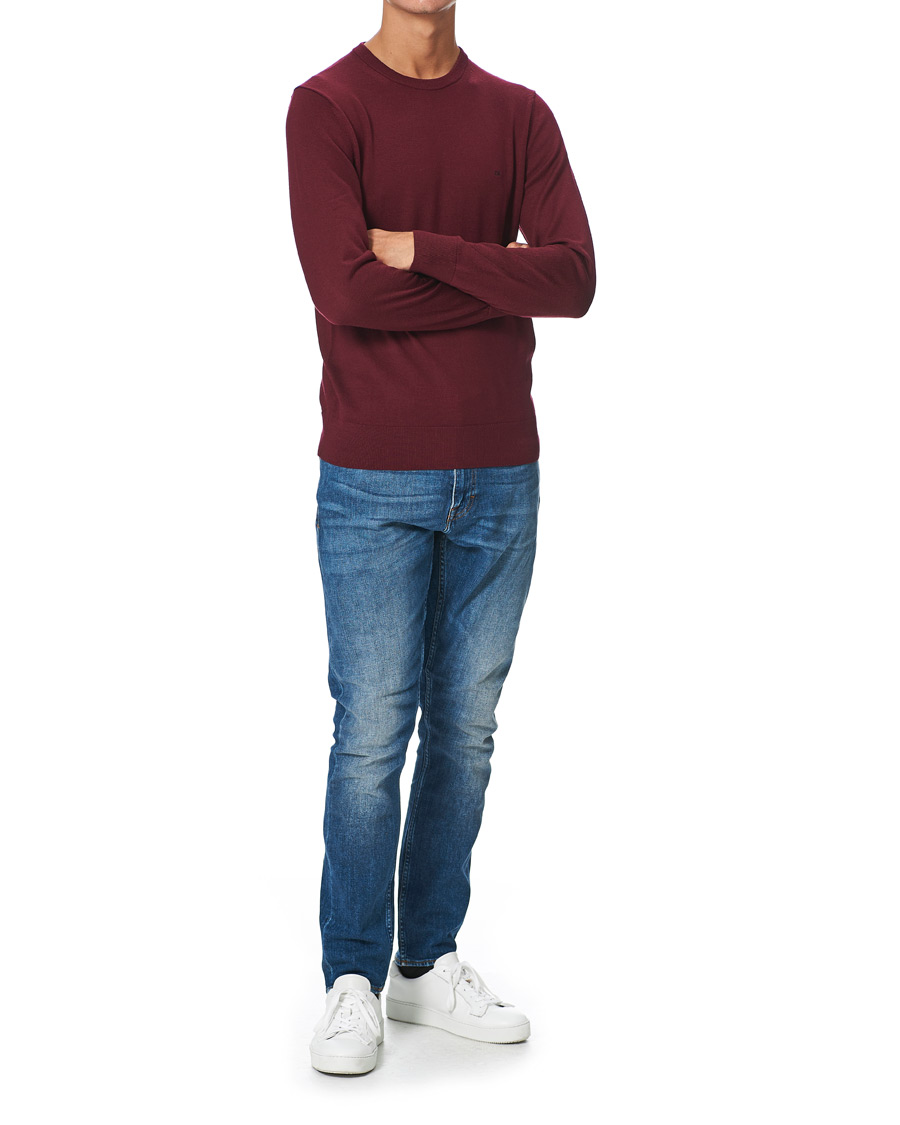 Men | Sweaters & Knitwear | Calvin Klein | Superior Wool Crew Neck Sweater Tawny Port