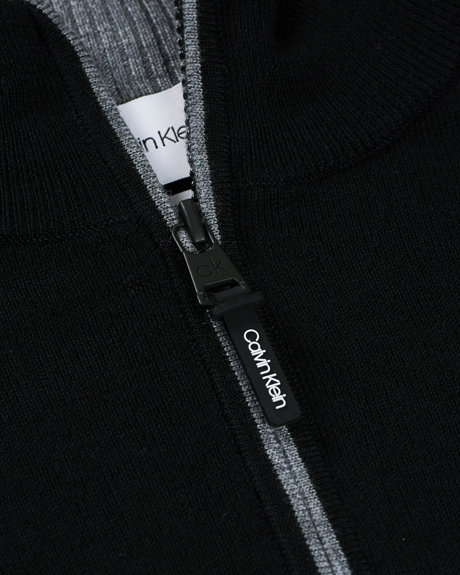 Men | Sweaters & Knitwear | Calvin Klein | Superior Wool Half Zip Sweater Black