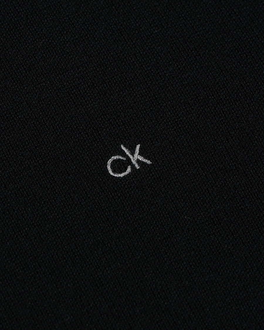 Men | Sweaters & Knitwear | Calvin Klein | Superior Wool Half Zip Sweater Black