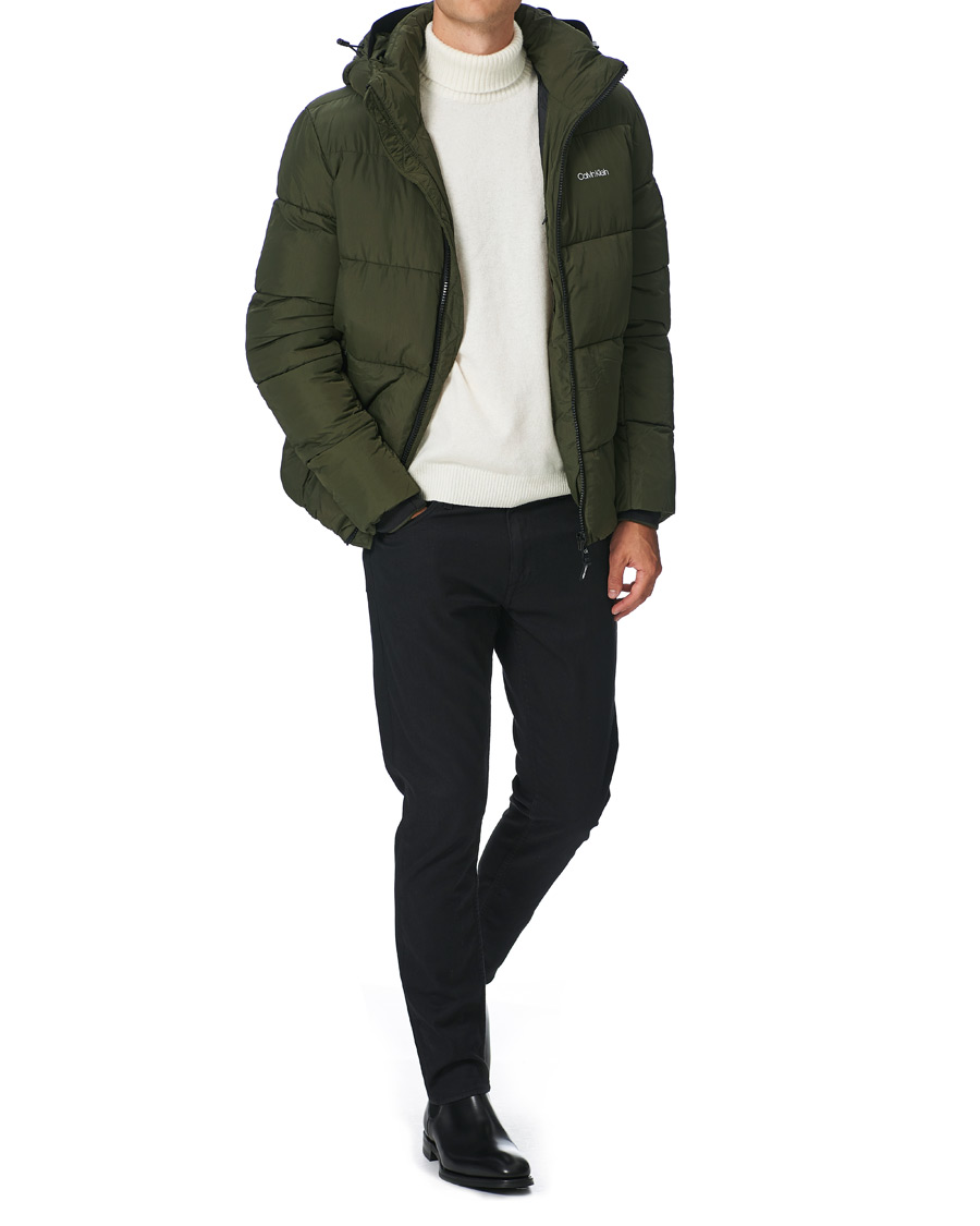 Men | Coats & Jackets | Calvin Klein | Crinkle Nylon Puffer Jacket Dark Olive