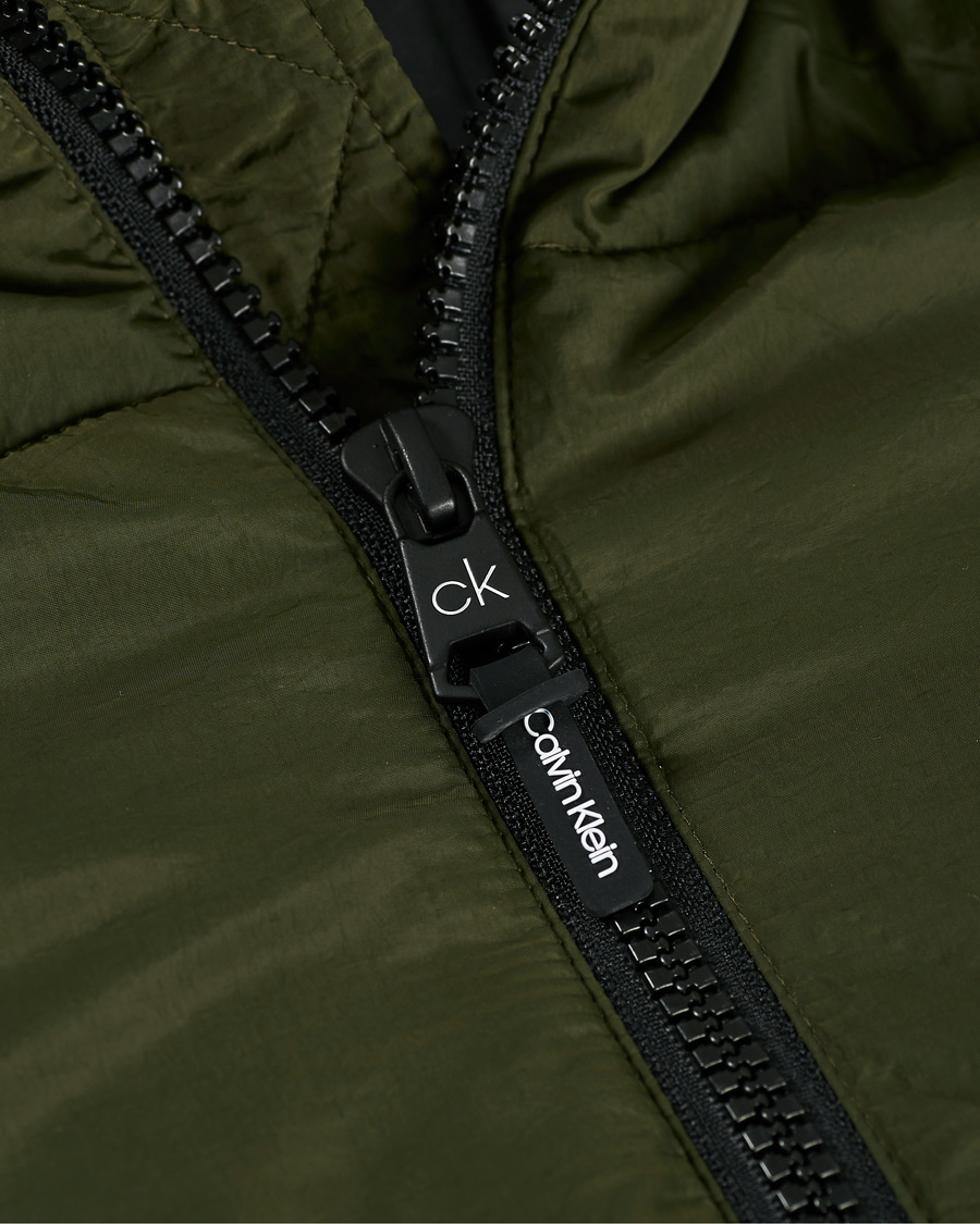 Men | Coats & Jackets | Calvin Klein | Crinkle Nylon Puffer Jacket Dark Olive