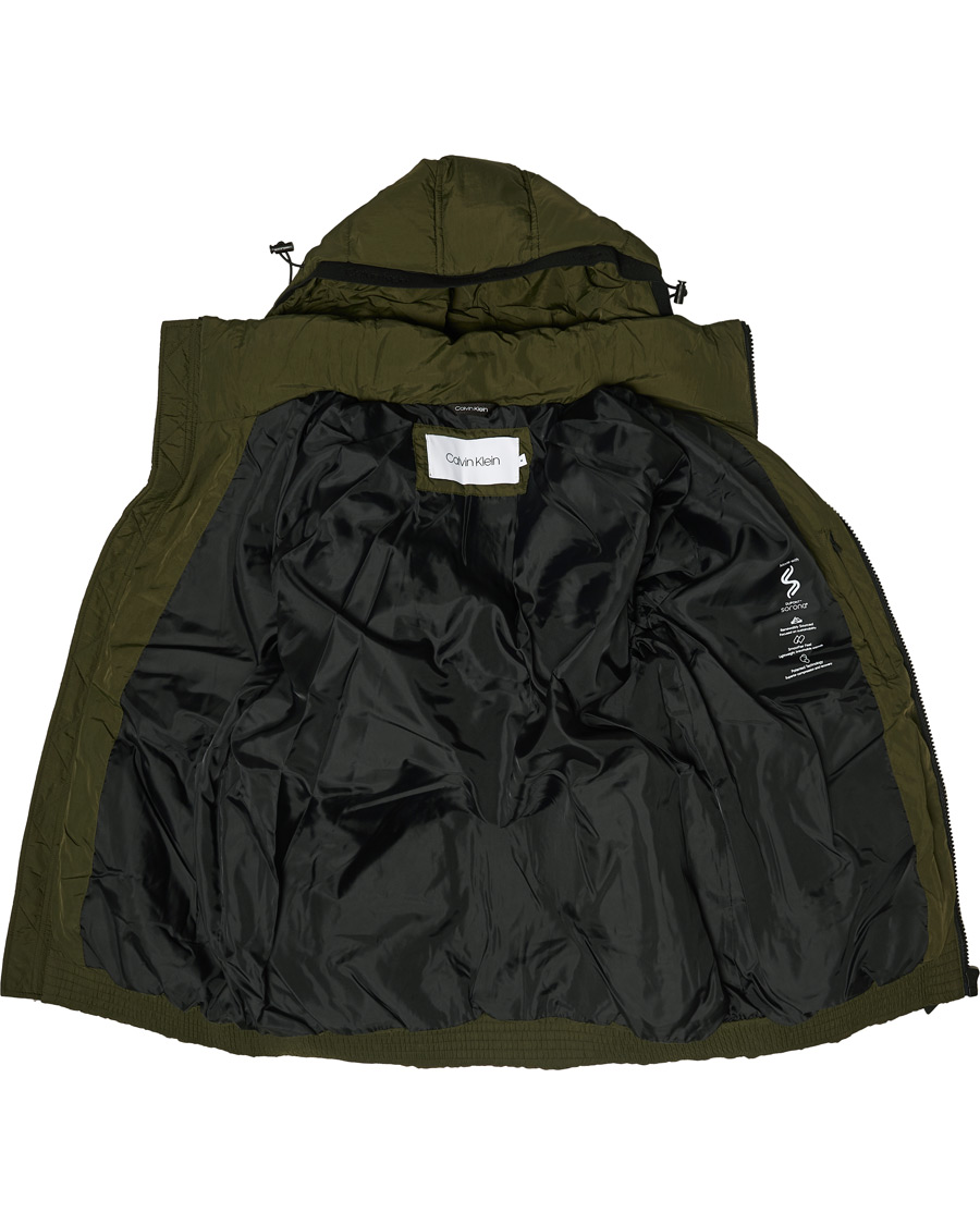 Men | Coats & Jackets | Calvin Klein | Crinkle Nylon Puffer Jacket Dark Olive