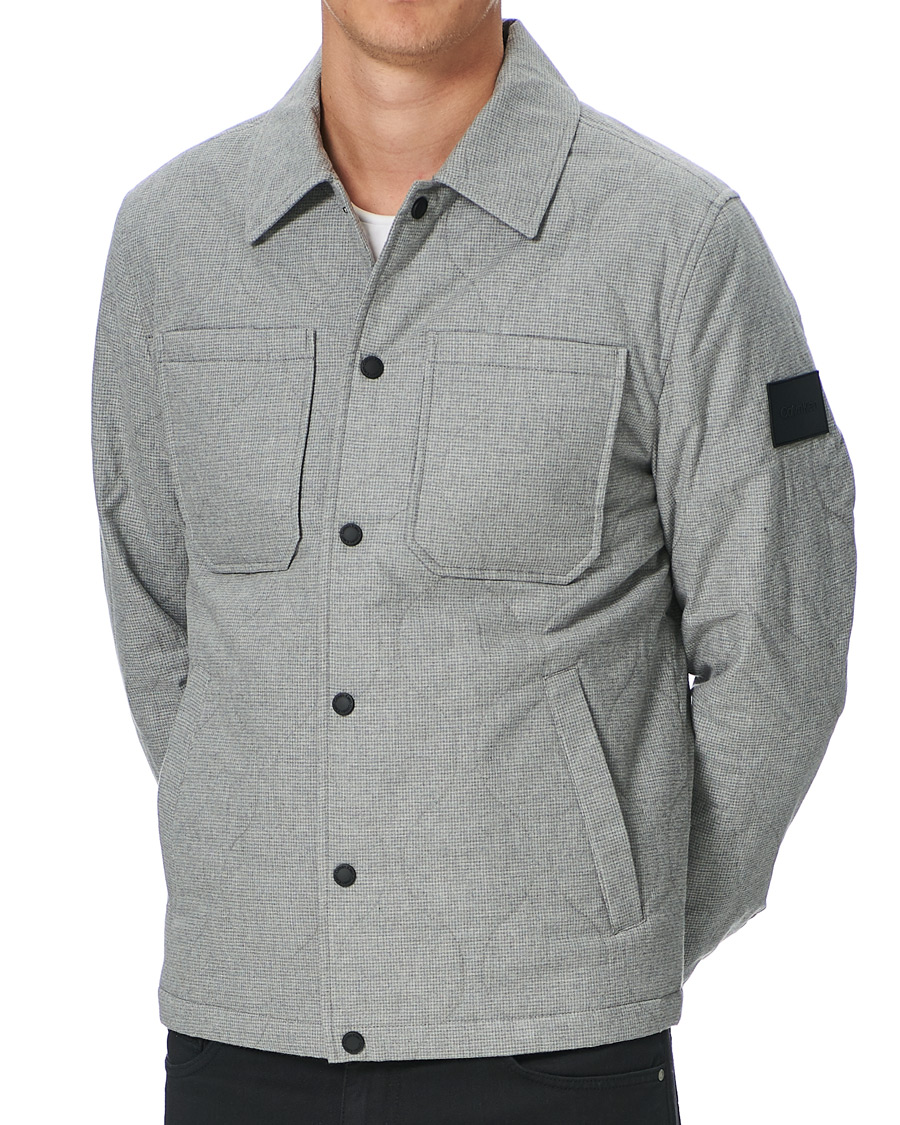 Men | Coats & Jackets | Calvin Klein | Two Tone Light Padded Shirt Jacket Grey Heather
