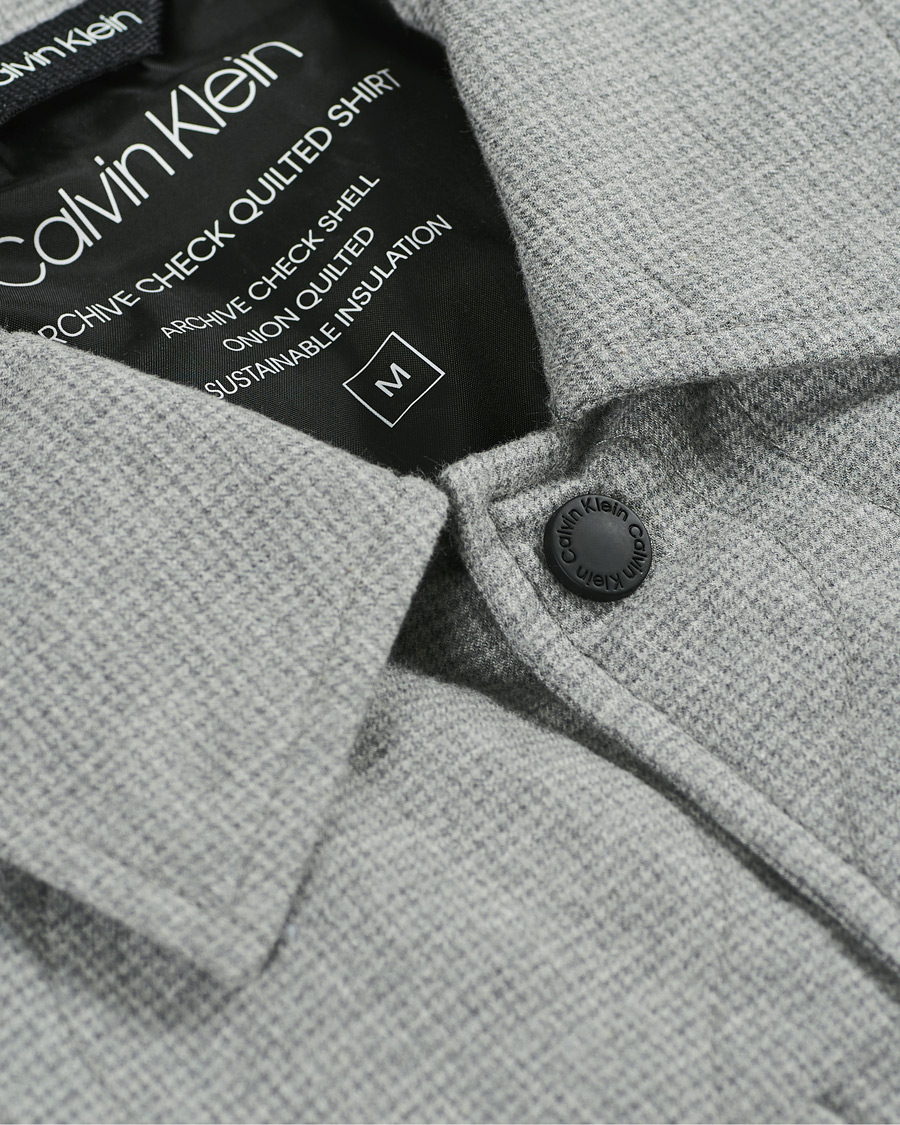 Men | Coats & Jackets | Calvin Klein | Two Tone Light Padded Shirt Jacket Grey Heather