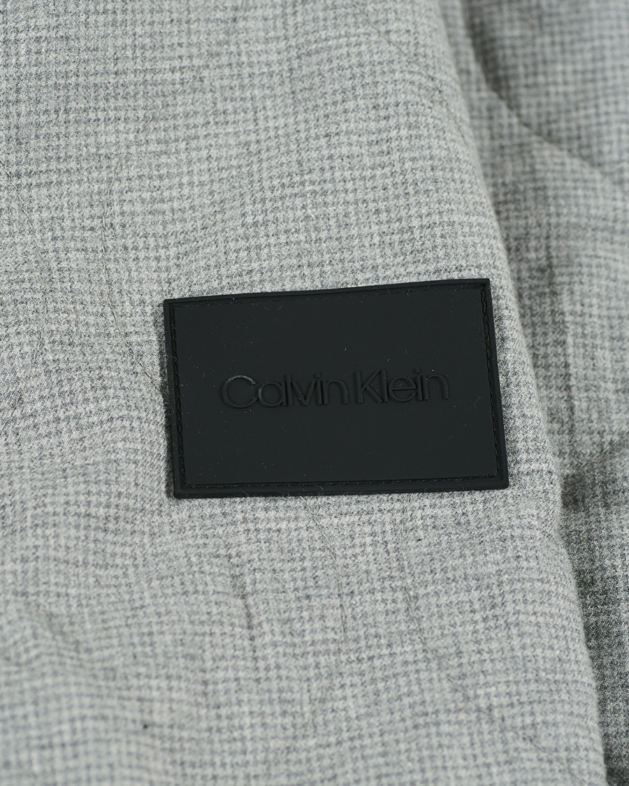 Men | Coats & Jackets | Calvin Klein | Two Tone Light Padded Shirt Jacket Grey Heather