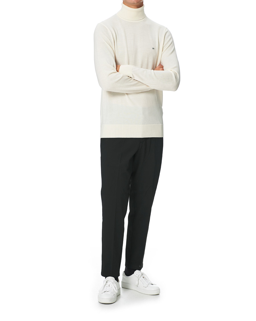Men | Trousers | Calvin Klein | Tapered Fit Jersey Hybrid Pants Black