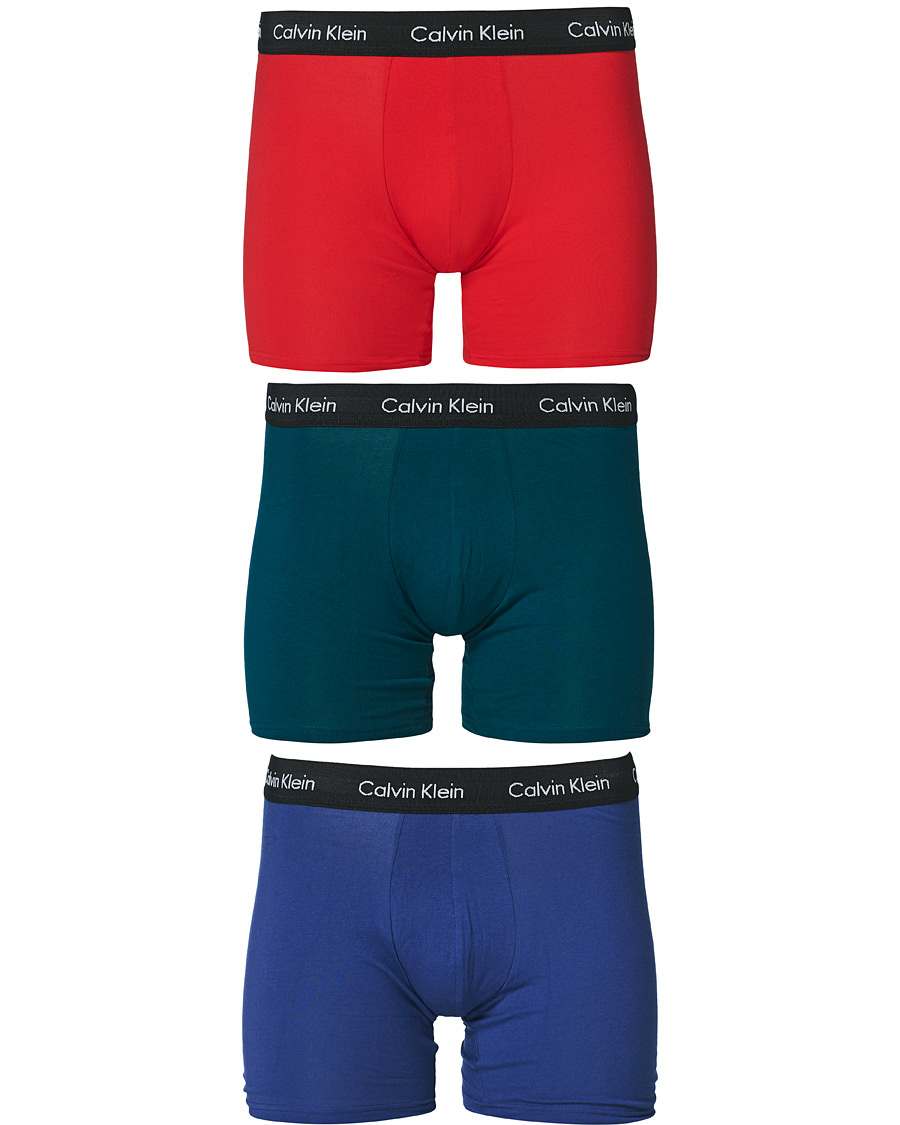 Men | Underwear & Socks | Calvin Klein | Cotton Stretch 3-Pack Boxer Breif Green/Navy/Red