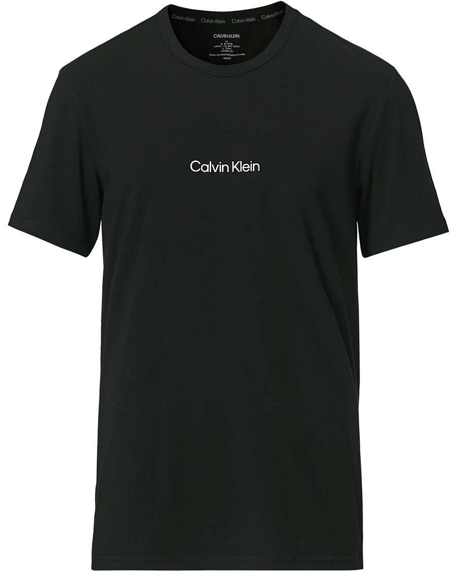 Men | T-Shirts | Calvin Klein | Center Logo Crew Neck Tee Black