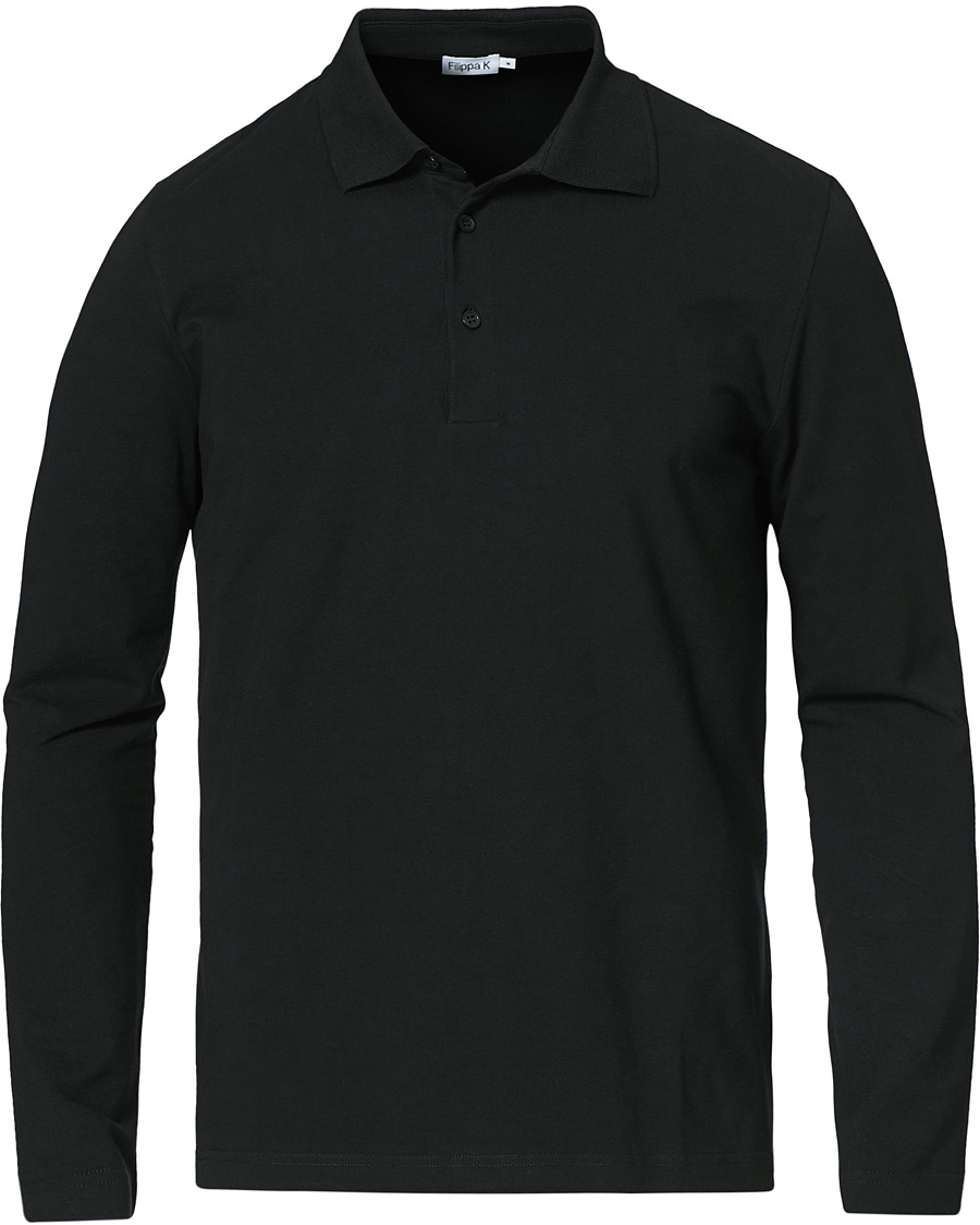 Men | Sweaters & Knitwear | Filippa K | Luke Lycra Poloshirt Black