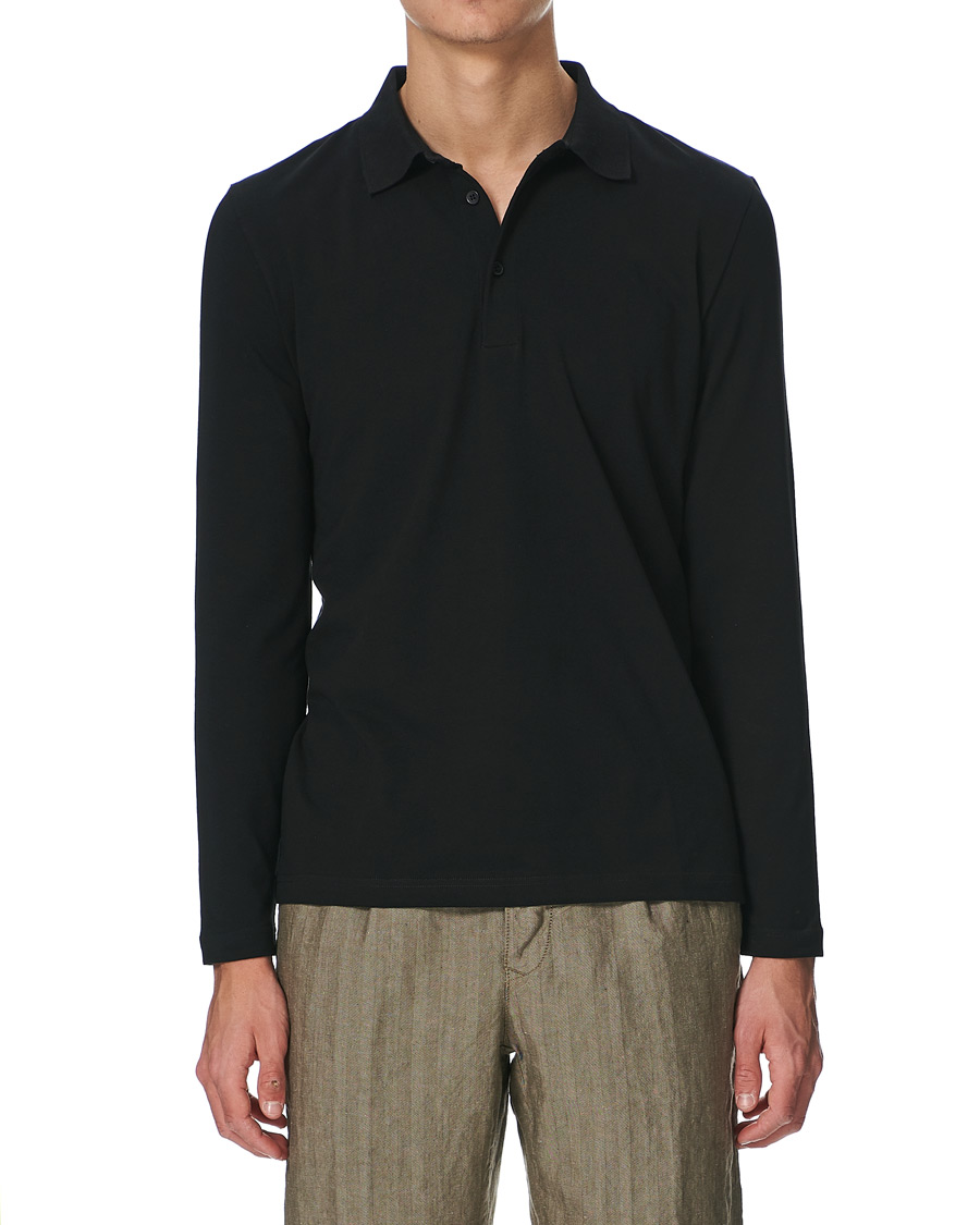 Men | Sweaters & Knitwear | Filippa K | Luke Lycra Poloshirt Black