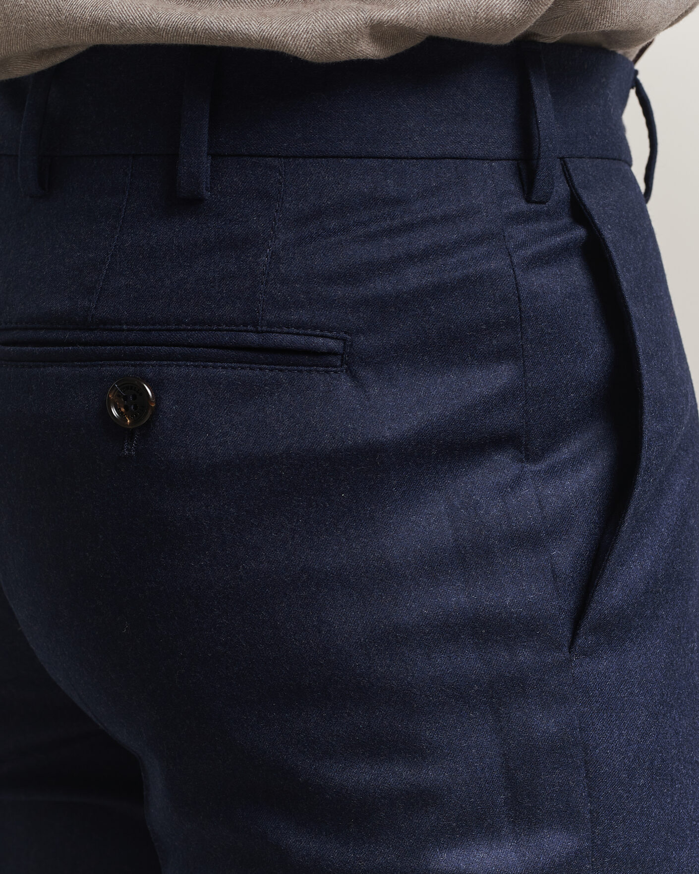 Men | Trousers | Brunello Cucinelli | Slim Fit Flannel Trousers Navy