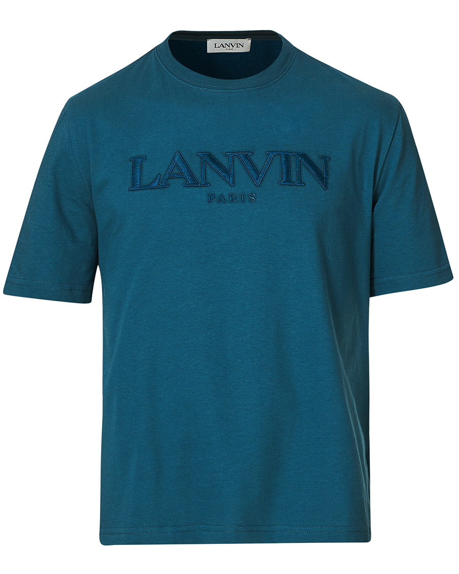 Men | T-Shirts | Lanvin | Embroidered Logo Short Sleeve T-Shirt Slate
