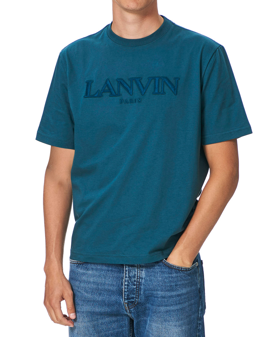 Men | T-Shirts | Lanvin | Embroidered Logo Short Sleeve T-Shirt Slate