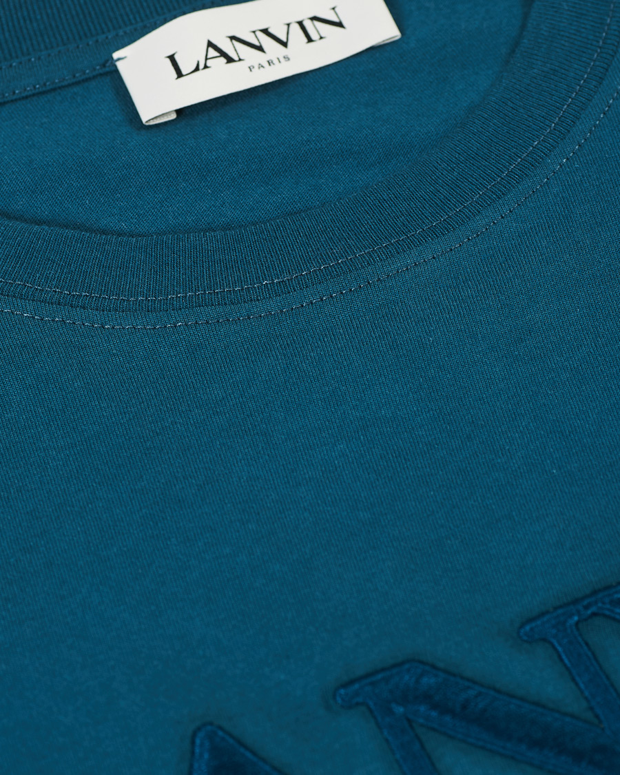 Men | T-Shirts | Lanvin | Embroidered Logo Short Sleeve T-Shirt Slate