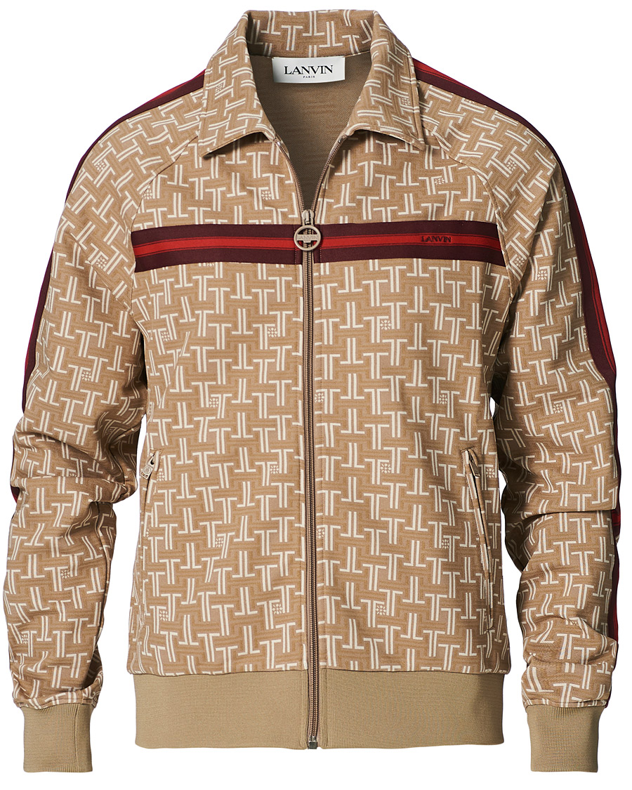 Men | Sweaters & Knitwear | Lanvin | Monogram Track Sweater Tan