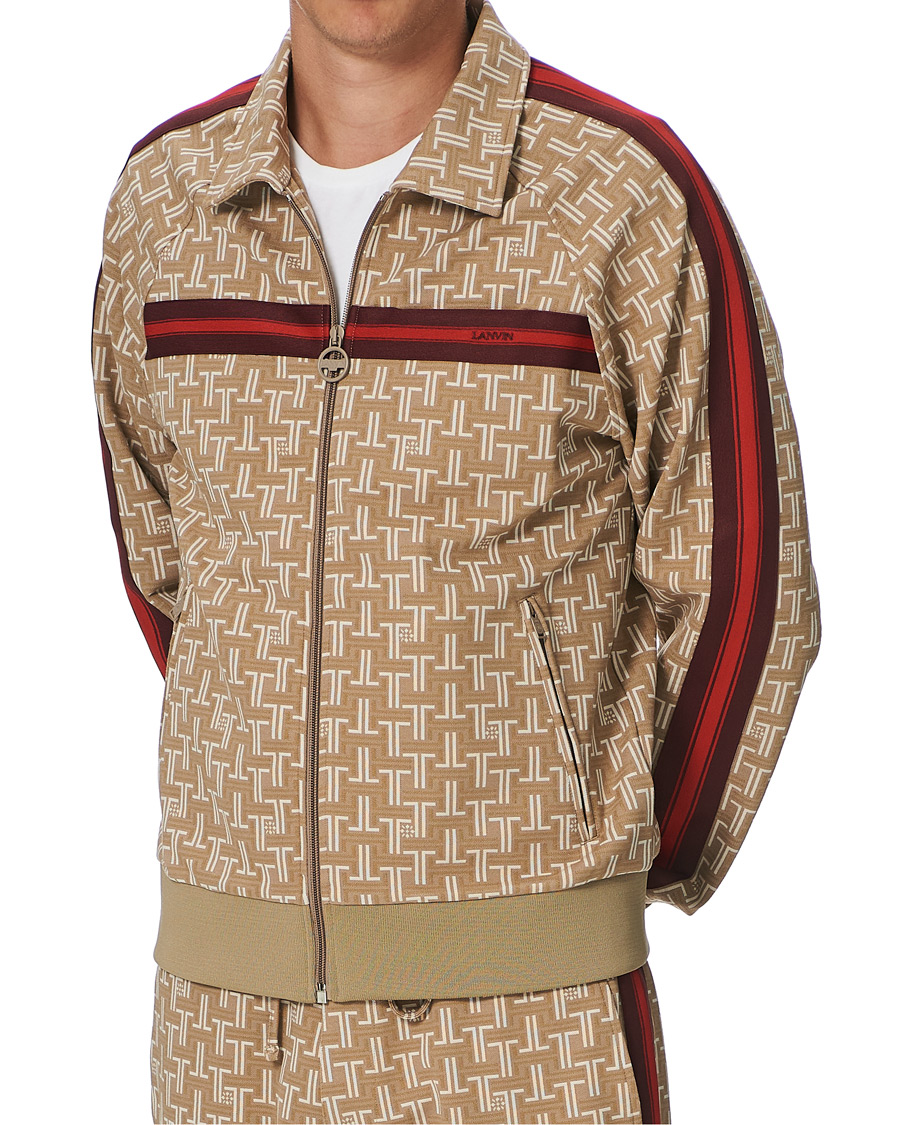 Men | Sweaters & Knitwear | Lanvin | Monogram Track Sweater Tan